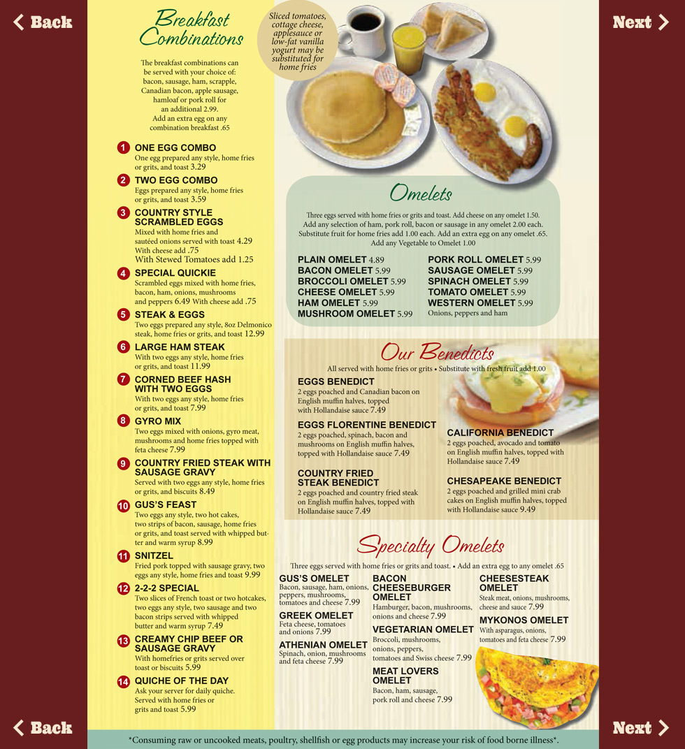 Our Menu Gus's Keystone Restaurant