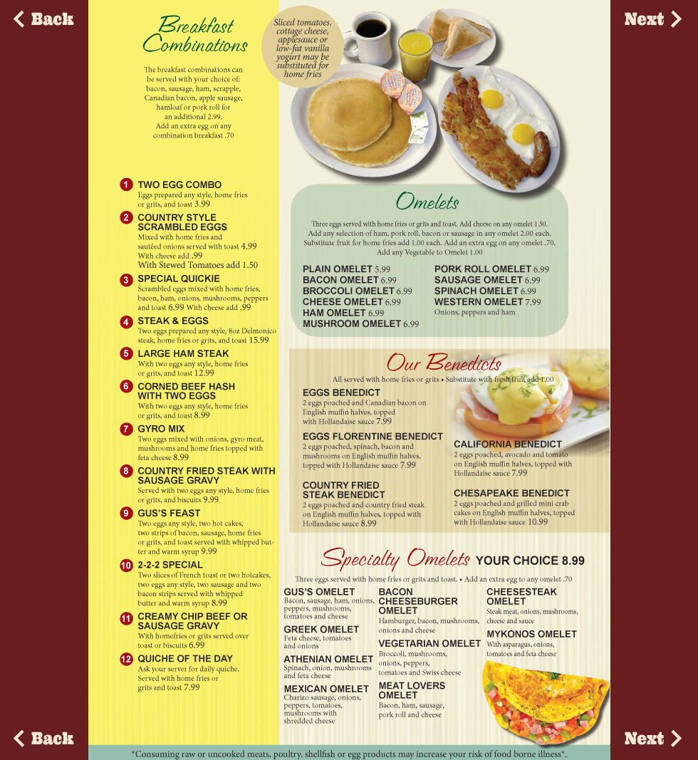 Our Menu | Gus's Keystone Restaurant